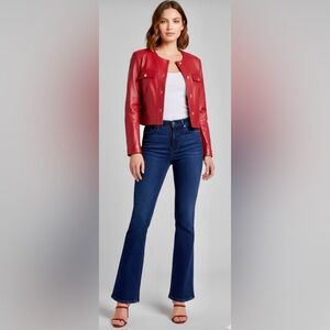 Bagatelle Brick Red Real Leather Jacket